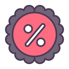 Isolated label with a percent symbol. Black friday - Vector