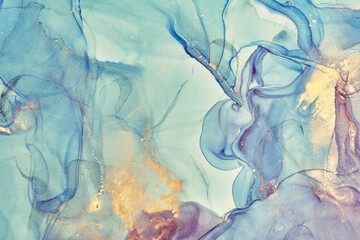 Fototapeta premium Fluid Art . Abstract colorful background, wallpaper. Mixing acrylic paints. Modern art. Marble texture. Alcohol ink colors translucent
