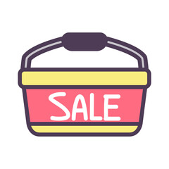 Black friday shopping bag icon - Vector illustration