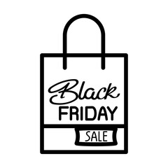 Black friday shopping bag icon - Vector illustration