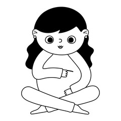 pregnancy and maternity, cute pregnant woman hugs belly cartoon line style icon