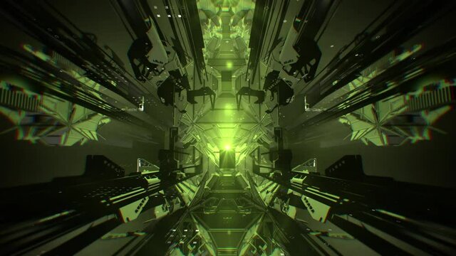 Neon green abstract shapes moving, animated background