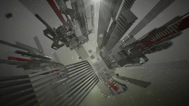 Rising and falling abstract shapes, animated background