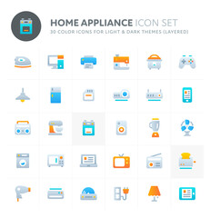 Home Appliance Vector Icon Set. Fillio Color Icon Series.