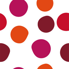 Polka dot background, spheres and bubbles illustration, seamless pattern, vector