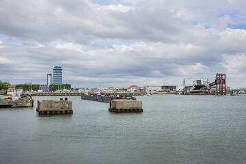 Naklejka premium Port of Le Havre - one of the largest ports of France. Le Havre, France.