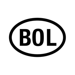 Country code vehicle registration Bolivia