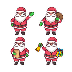 Fototapeta premium Santa Claus cartoon character set