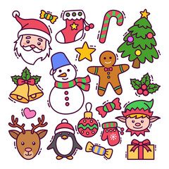 Christmas doodle illustration isolated background