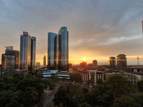 Deutsche Bank Sonnenuntergang Frankfurt