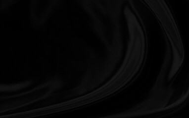Fototapeta premium Black gray satin dark fabric texture luxurious shiny that is abstract silk cloth background with patterns soft waves blur beautiful.