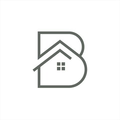 Obraz premium letter B construction logo design vector image , letter b home logo icon , home letter b logo icon 
