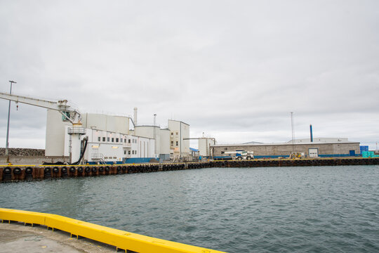 Industrial port of town of Thorshofn in Iceland