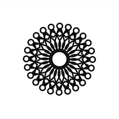 black abstract leaf shape vector graphics illustration. and a circle in the middle. suitable for logos or symbols