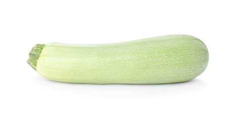 Raw green ripe zucchini isolated on white