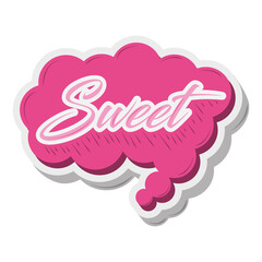 sweet cloud decoration sticker cartoon design