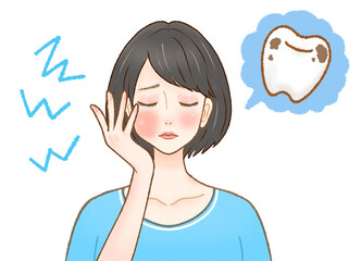 虫歯を我慢する大人の女性