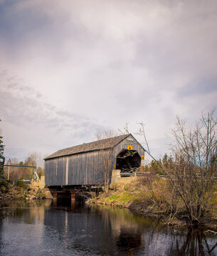 Wooden Covered Bridge In New Brunswick