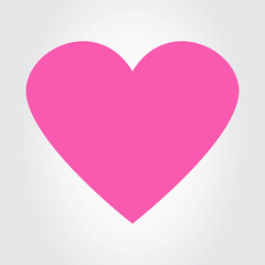 Pink heart icon vector. Flat love icon isolated on white. Pink heart vector for love logo, heart symbol, shape icon and Valentine's day. Cute heart icon for shape design, heart vector, love icon