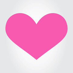 Pink heart icon vector. Flat love icon isolated on white. Pink heart vector for love logo, heart symbol, shape icon and Valentine's day. Cute heart icon for shape design, heart vector, love icon