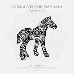 Animal Vector Mandala Line Art Style