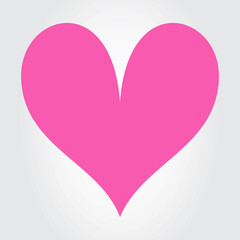 Pink heart icon vector. Flat love icon isolated on white. Pink heart vector for love logo, heart symbol, shape icon and Valentine's day. Cute heart icon for shape design, heart vector, love icon