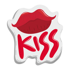 kiss lips female sensual sticker funny cartoon design