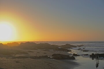atardecer en la playa