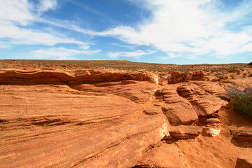 砂漠の砂岩の地層