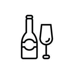 Wine, Drink, Alcohol Icon Logo Illustration Vector Isolated. Thanksgiving Icon-Set. Suitable for Web Design, Logo, App, and UI. Editable Stroke and Pixel Perfect. EPS 10.