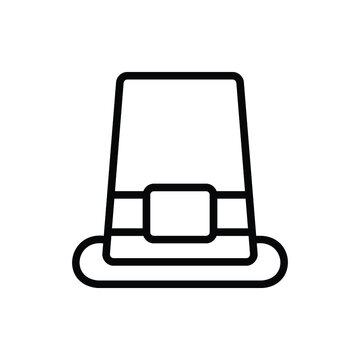 Pilgrim Hat Icon Logo Illustration Vector Isolated. Thanksgiving Icon-Set. Suitable for Web Design, Logo, App, and UI. Editable Stroke and Pixel Perfect. EPS 10.