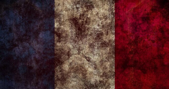 Textured pattern flickering against French flag