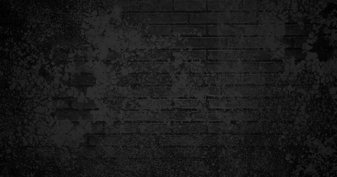 Textured pattern flickering against black brick wall