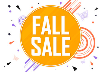 Fall Sale, poster design template, Autumn offer, discount banner, vector illustration