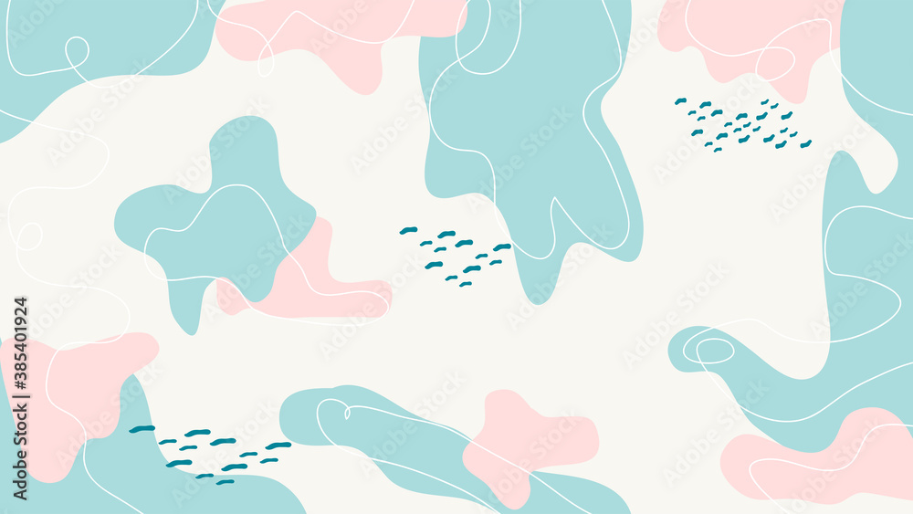 Wall mural abstract pastel color background with memphis pattern design vector