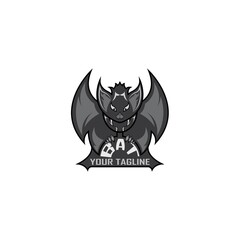 Bat mascot logo design template vector illustration
