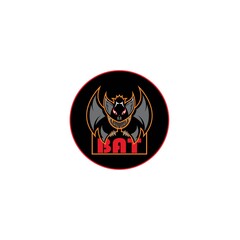 Bat mascot logo design template vector illustration
