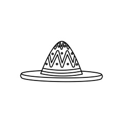mexican hat icon, line style