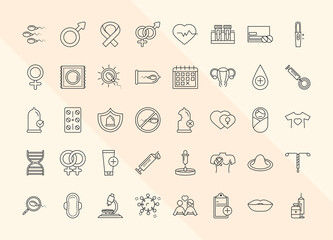 sexual health, medical control contraceptive and prevention set