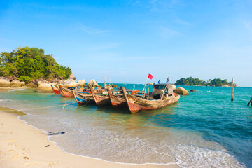 wooden boat on the beach