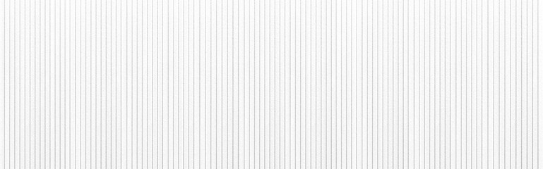Panorama of White plastic wall with stripes texture and background seamless