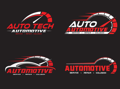 automotive speed logo concept vector de Stock