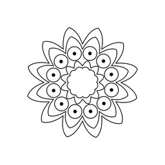 floral mandala icon image, line style