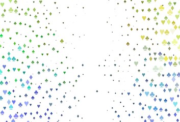 Light Multicolor, Rainbow vector template with poker symbols.