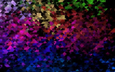 Dark Multicolor, Rainbow vector cover in polygonal style.