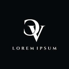 Letter CV luxury logo design vector