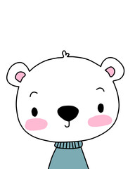 Cute bear in winter clothes