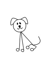 Fototapeta premium German dog Dog portrait. Continuous one line. dog line drawing.