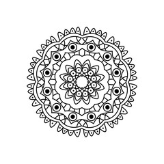 floral mandala icon, line style