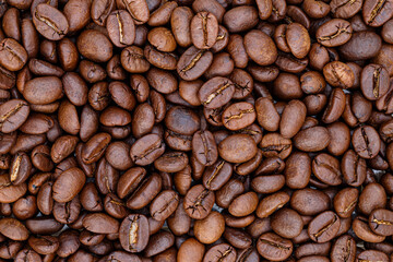 Roasted coffee beans for background